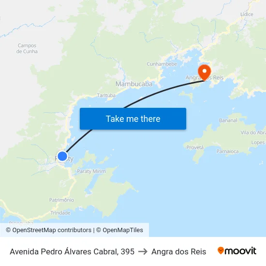 Avenida Pedro Álvares Cabral, 395 to Angra dos Reis map
