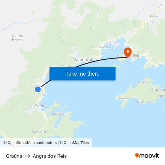 Graúna to Angra dos Reis map