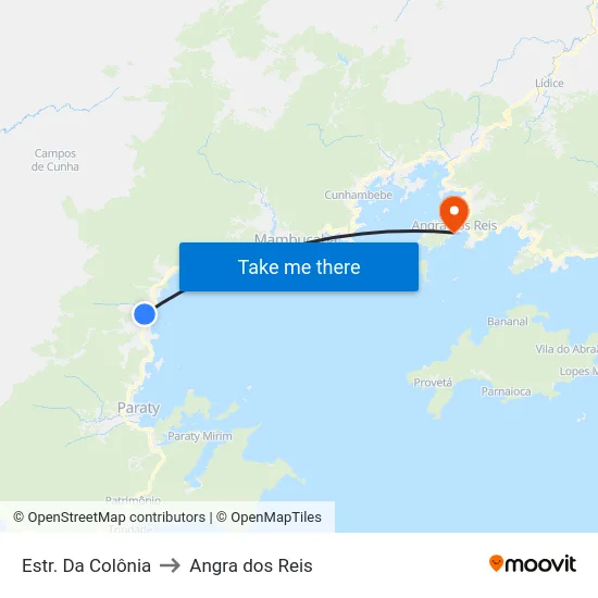 Estr. Da Colônia to Angra dos Reis map
