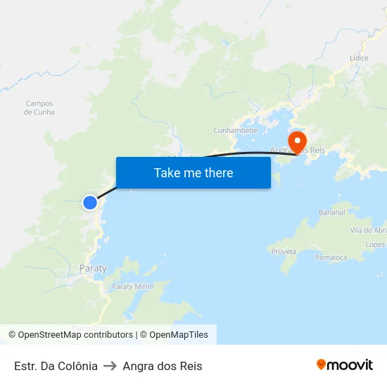 Estr. Da Colônia to Angra dos Reis map