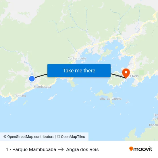 1 - Parque Mambucaba to Angra dos Reis map