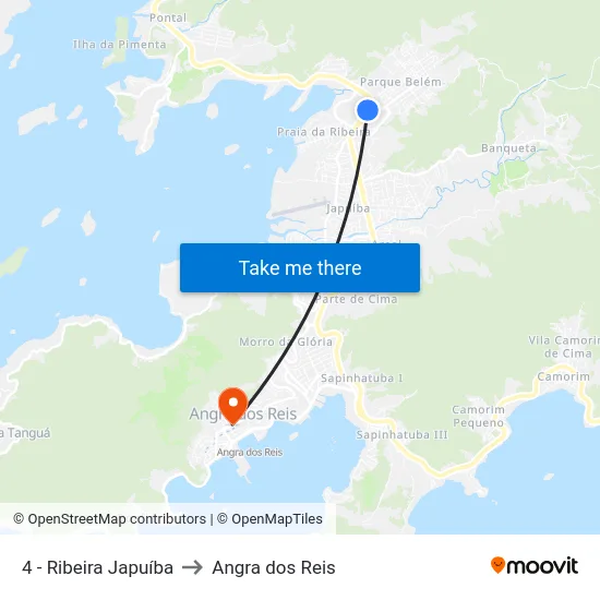 4 - Ribeira Japuíba to Angra dos Reis map