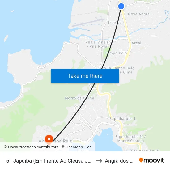 5 - Japuíba (Em Frente Ao Cleusa Jordão) to Angra dos Reis map
