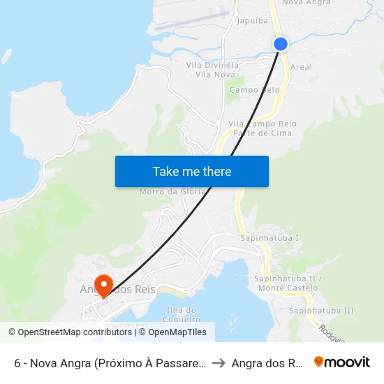 6 - Nova Angra (Próximo À Passarela) to Angra dos Reis map