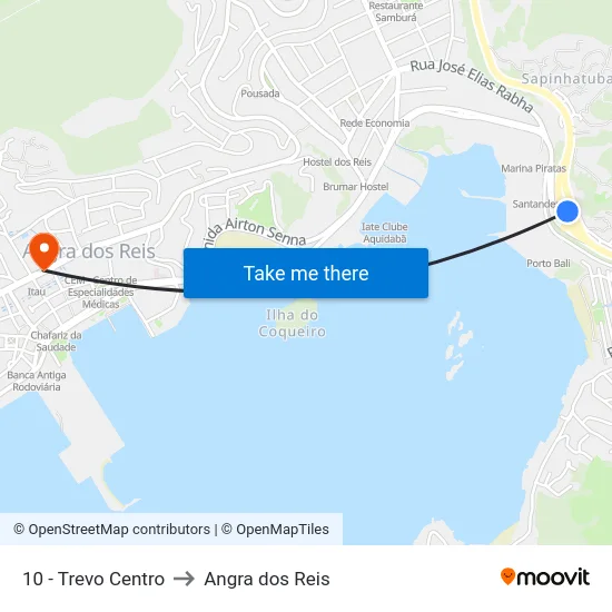 10 - Trevo Centro to Angra dos Reis map