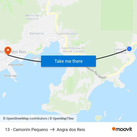 13 - Camorim Pequeno to Angra dos Reis map