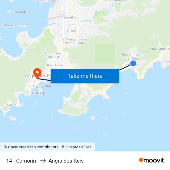 14 - Camorim to Angra dos Reis map