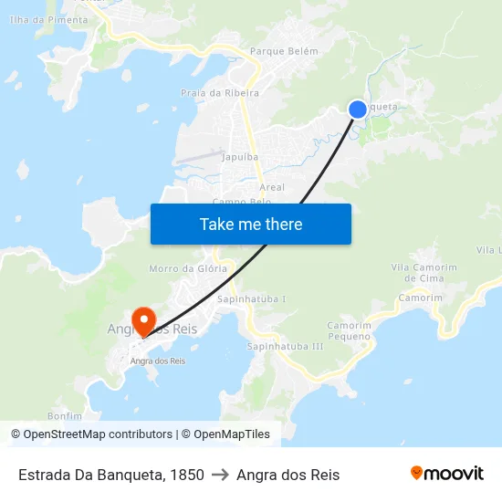 Estrada Da Banqueta, 1850 to Angra dos Reis map