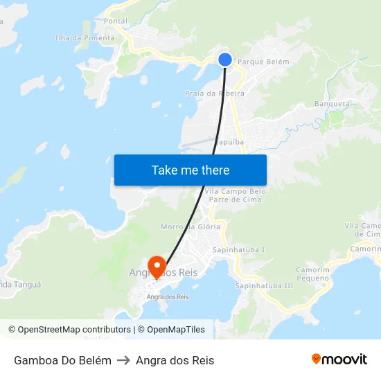 Gamboa Do Belém to Angra dos Reis map