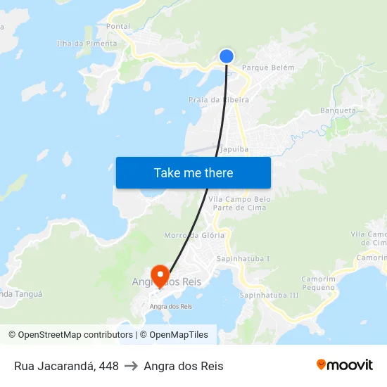 Rua Jacarandá, 448 to Angra dos Reis map