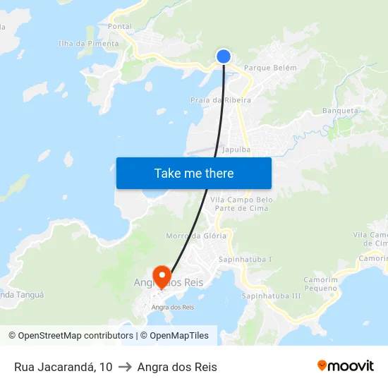 Rua Jacarandá, 10 to Angra dos Reis map