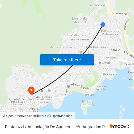 Pestalozzi / Associação De Aposentados to Angra dos Reis map