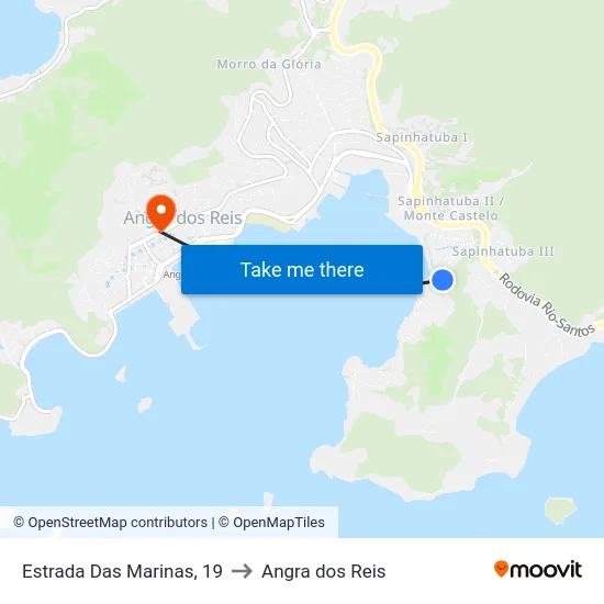 Estrada Das Marinas, 19 to Angra dos Reis map