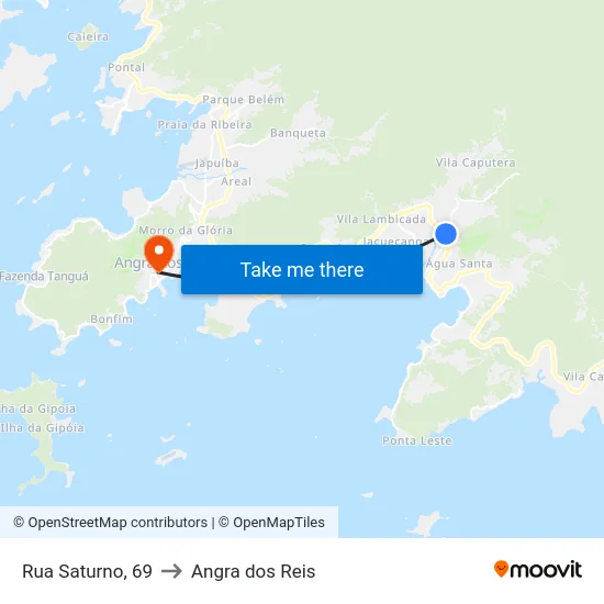 Rua Saturno, 69 to Angra dos Reis map