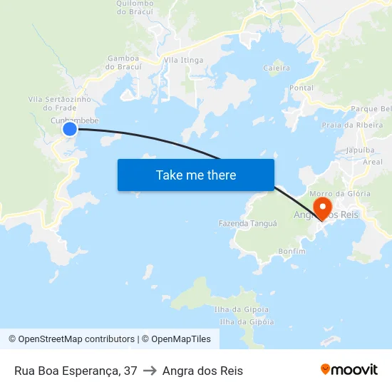 Rua Boa Esperança, 37 to Angra dos Reis map