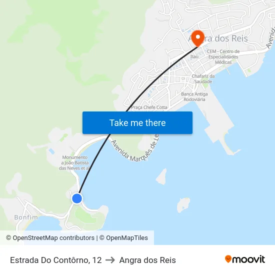 Estrada Do Contôrno, 12 to Angra dos Reis map