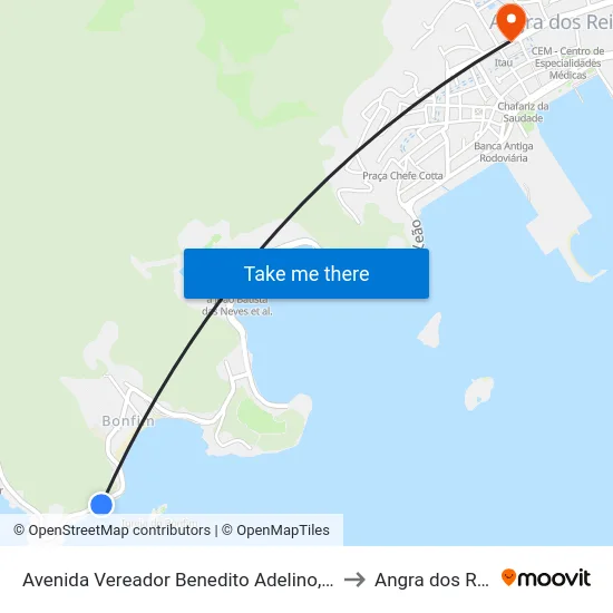 Avenida Vereador Benedito Adelino, 961 to Angra dos Reis map