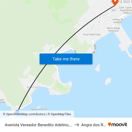 Avenida Vereador Benedito Adelino, 1380 to Angra dos Reis map