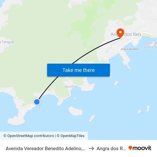 Avenida Vereador Benedito Adelino, 2900 to Angra dos Reis map