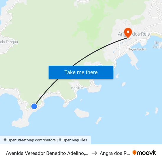 Avenida Vereador Benedito Adelino, 3281 to Angra dos Reis map