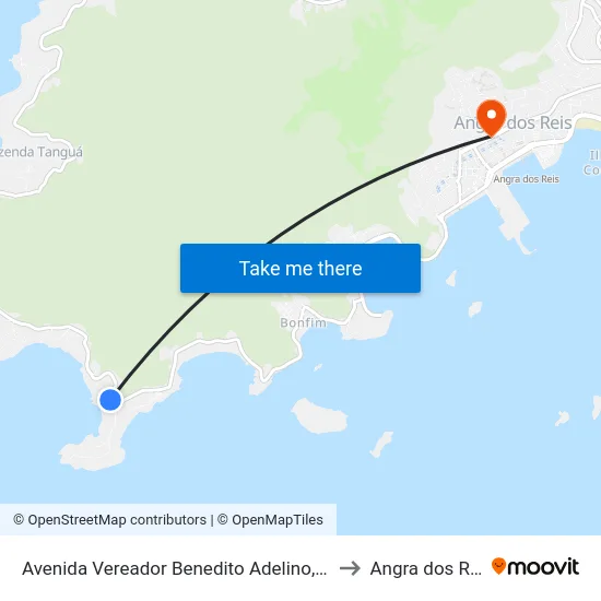 Avenida Vereador Benedito Adelino, 3401 to Angra dos Reis map