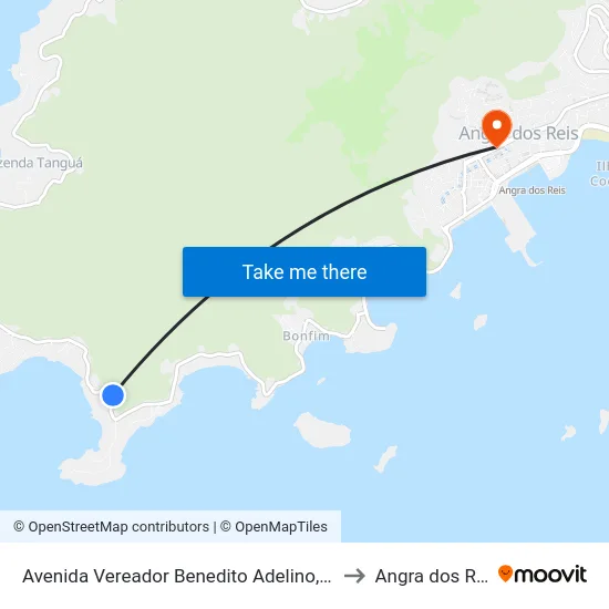 Avenida Vereador Benedito Adelino, 4258 to Angra dos Reis map