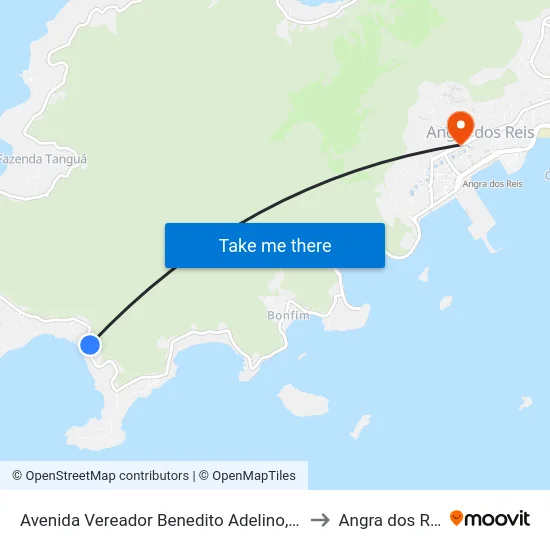 Avenida Vereador Benedito Adelino, 4639 to Angra dos Reis map