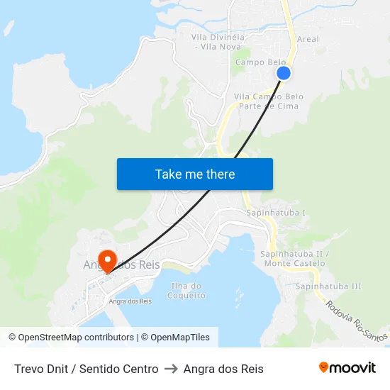 Trevo Dnit / Sentido Centro to Angra dos Reis map