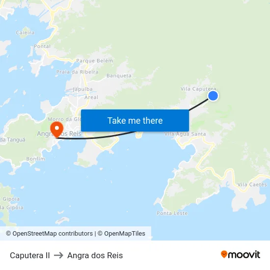 Caputera II to Angra dos Reis map