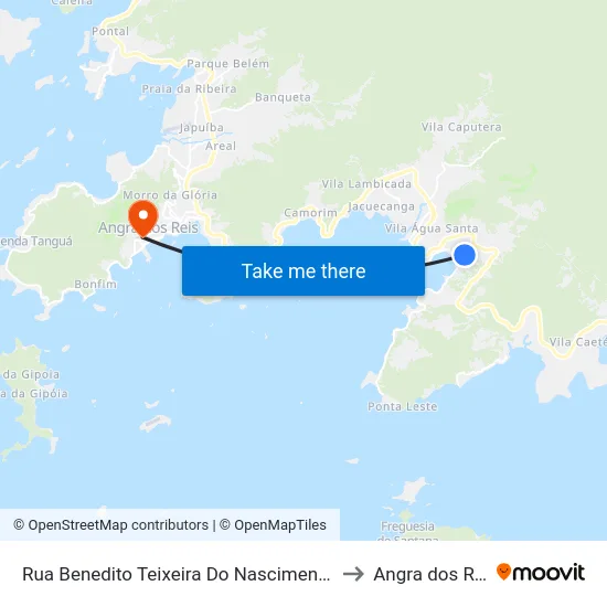 Rua Benedito Teixeira Do Nascimento, 73 to Angra dos Reis map