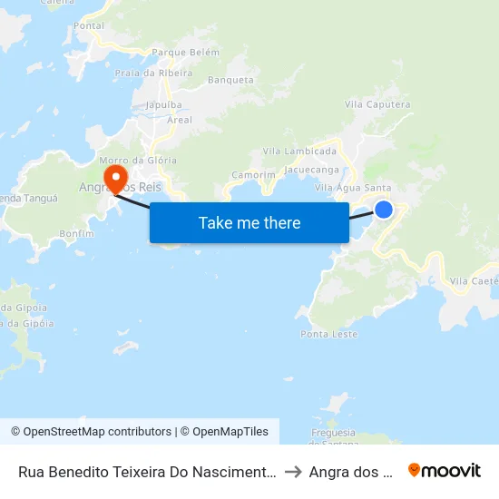 Rua Benedito Teixeira Do Nascimento, 232 to Angra dos Reis map