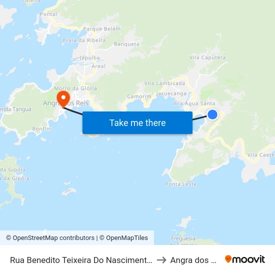 Rua Benedito Teixeira Do Nascimento, 320 to Angra dos Reis map