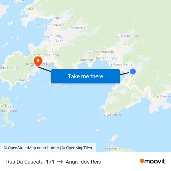 Rua Da Cascata, 171 to Angra dos Reis map