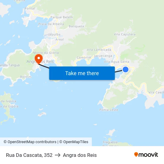 Rua Da Cascata, 352 to Angra dos Reis map