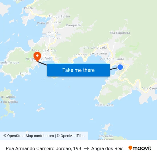 Rua Armando Carneiro Jordão, 199 to Angra dos Reis map
