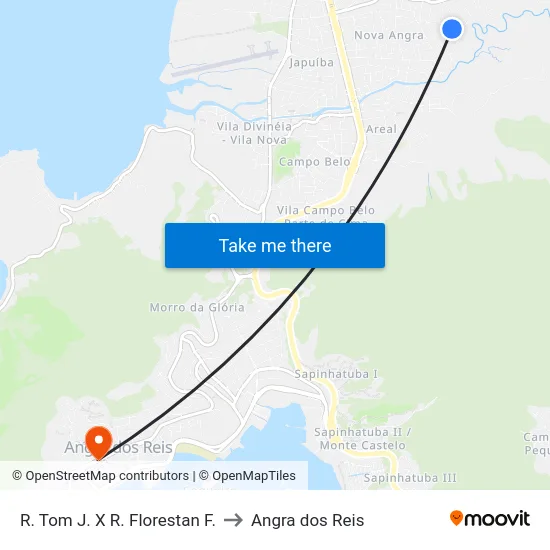 R. Tom J. X R. Florestan F. to Angra dos Reis map