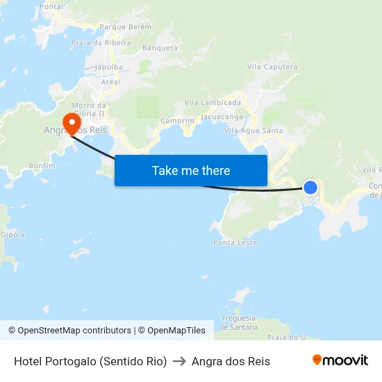 Hotel Portogalo (Sentido Rio) to Angra dos Reis map