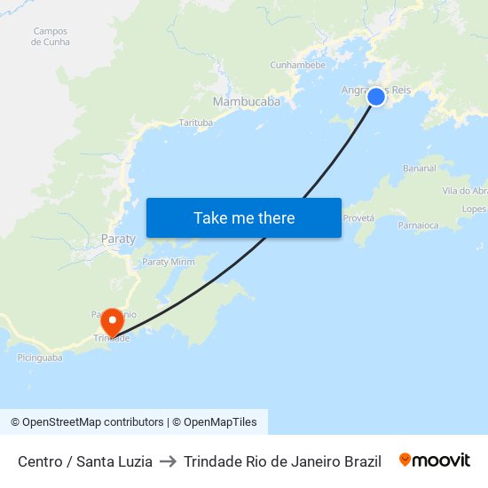 Centro / Santa Luzia to Trindade Rio de Janeiro Brazil map
