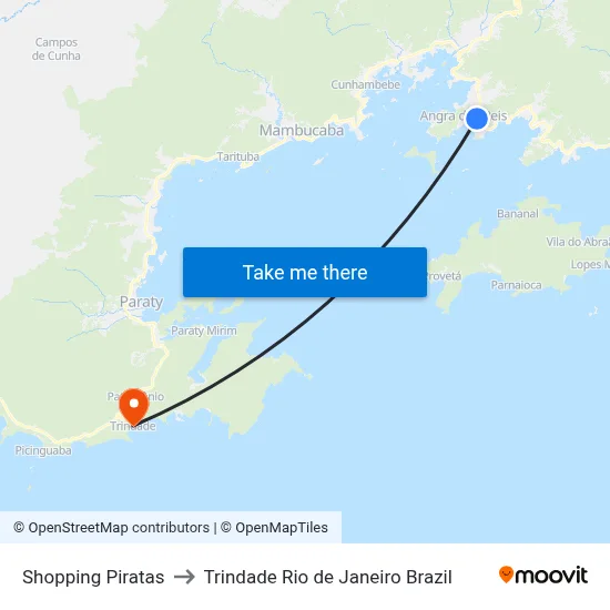 Shopping Piratas to Trindade Rio de Janeiro Brazil map