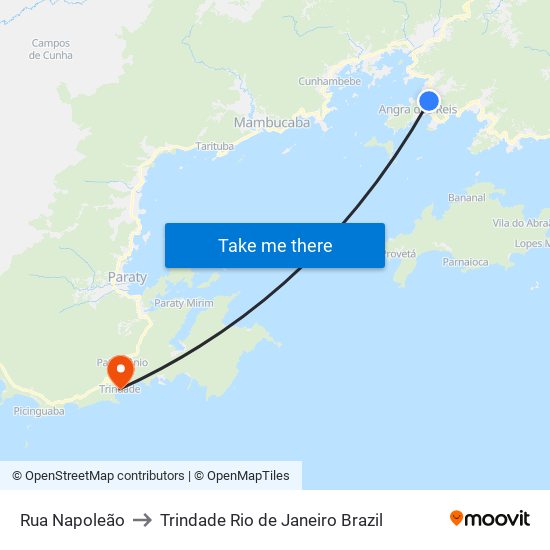 Rua Napoleão to Trindade Rio de Janeiro Brazil map