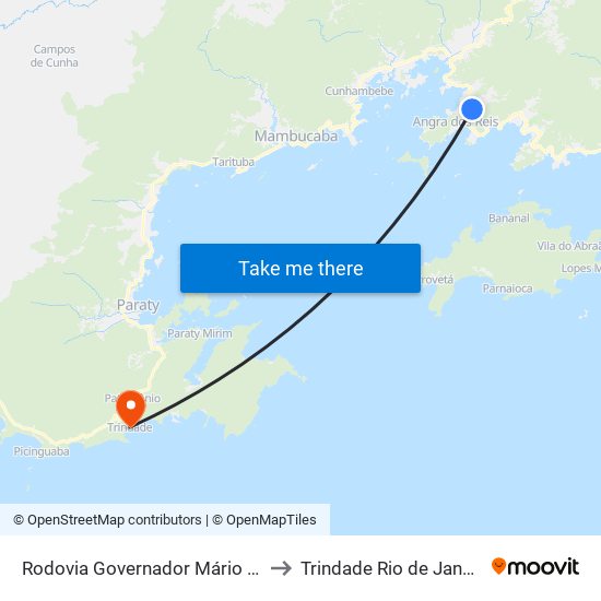 Rodovia Governador Mário Covas, 1-73 to Trindade Rio de Janeiro Brazil map