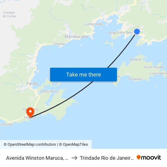 Avenida Winston Maruca, 550-640 to Trindade Rio de Janeiro Brazil map