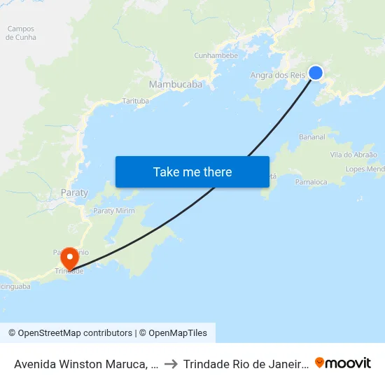 Avenida Winston Maruca, 550-640 to Trindade Rio de Janeiro Brazil map
