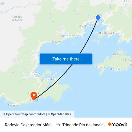 Rodovia Governador Mário Covas to Trindade Rio de Janeiro Brazil map