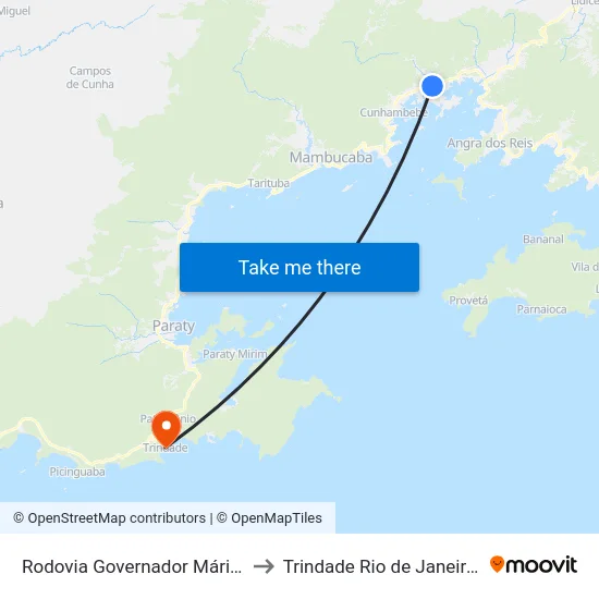 Rodovia Governador Mário Covas to Trindade Rio de Janeiro Brazil map