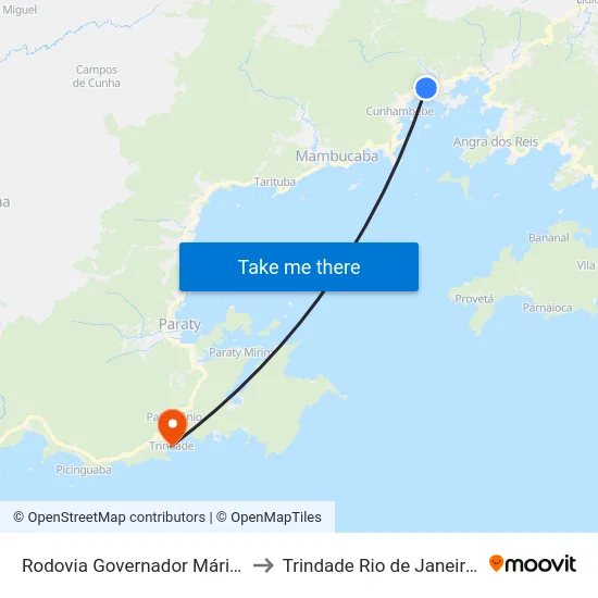 Rodovia Governador Mário Covas to Trindade Rio de Janeiro Brazil map
