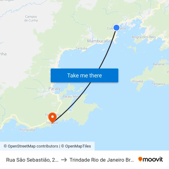 Rua São Sebastião, 210 to Trindade Rio de Janeiro Brazil map