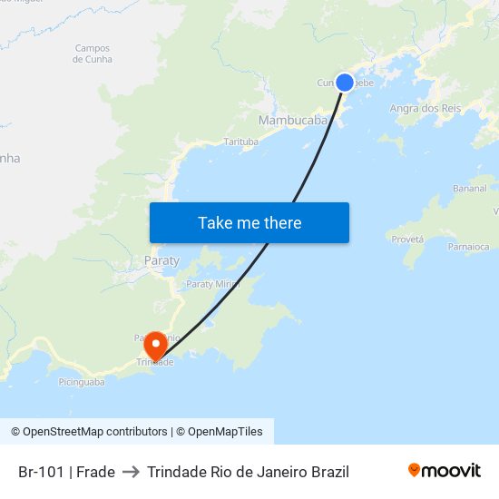 Br-101 | Frade to Trindade Rio de Janeiro Brazil map