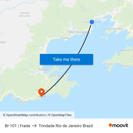 Br-101 | Frade to Trindade Rio de Janeiro Brazil map