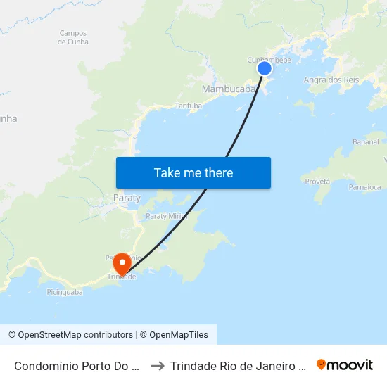 Condomínio Porto Do Frade to Trindade Rio de Janeiro Brazil map
